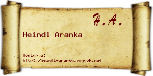Heindl Aranka névjegykártya